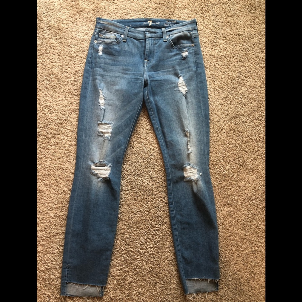 7 for all man kind ripped jeans size 26